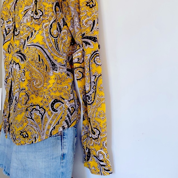 MICHAEL KORS PAISLEY LONG SLEEVE BLOUSE - Picture 2 of 9